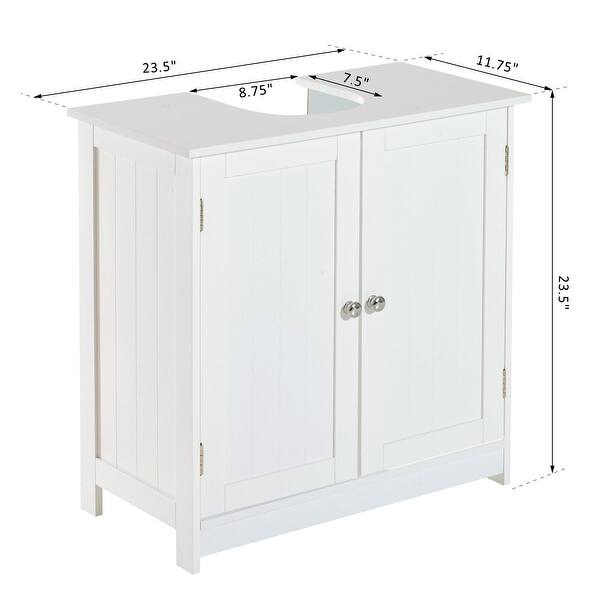 Under Sink Bathroom with 2 Doors and Shelf, Pedestal